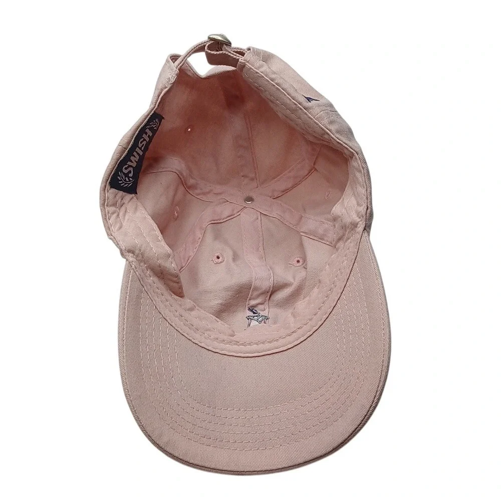 Swish Baseball Cap Womens OS Pink Rose Bud Babe Embroidered Hat Adjustable
